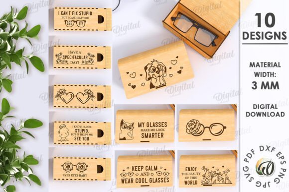 3D Eyeglasses Boxes Bundle Laser Cut