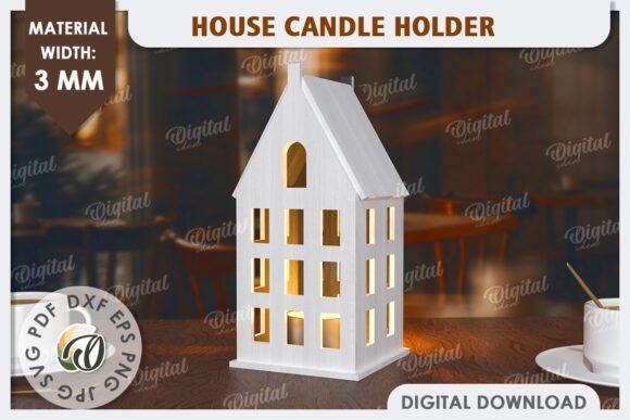 3D House Laser Cut. Home Decor: Ornaments and Assets for Sellers