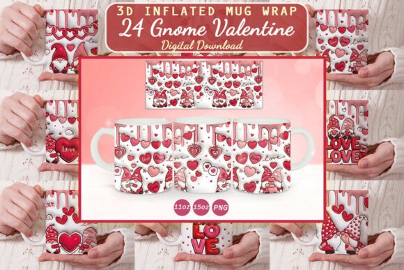 3D Inflated Valentine Gnome Mug Wrap: A Brand Designer’s Review