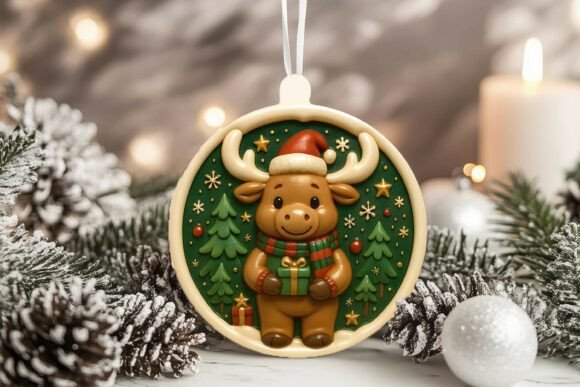 3D Porcelain Moose Christmas Ornament Review