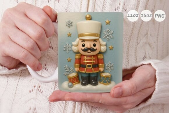 3D Porcelain Nutcracker Xmas Mug Wrap Graphics and Crafts Review