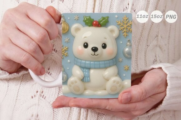 3D Porcelain Polar Bear Xmas Mug Wrap Graphics and Crafts Review