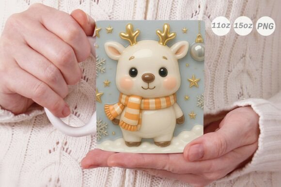 3D Porcelain Reindeer Xmas Mug Wrap Graphics & Crafts Review