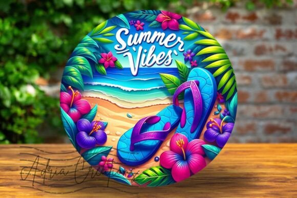 3D Summer Vibes Flip Flops Wreath Sign Graphics and Crafts Review