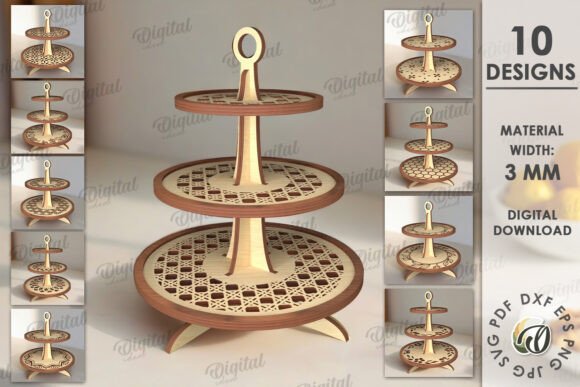 3D Tiered Tray Stands Laser Cut Bundle