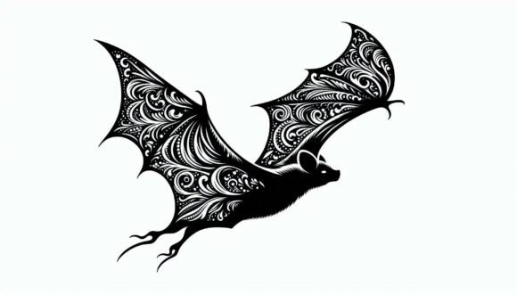 Bat Flying in the Night Graphics and Illustrations Review