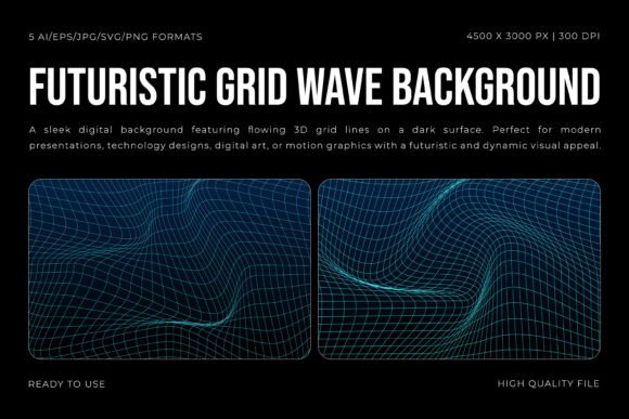 Futuristic Grid Wave Background Graphics and Backgrounds