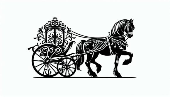 Horse Pulling a Cart Graphics and Illustrations Review