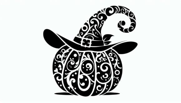 Pumpkin in a Witch Hat Graphics and Illustrations Review