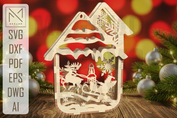 Santa Reindeer Scene Ornament SVG: Laser Cutting & Winter Amp Review