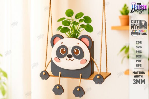Swing Planter Laser Cut Wooden Animal: A Design Asset for Home Decor Branding