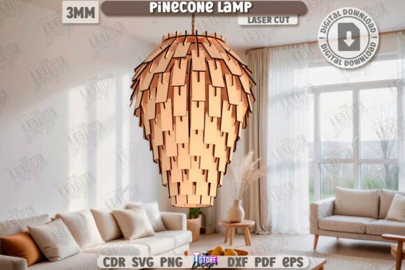 Wooden Pinecone Pendant Lamp Laser Cut Review